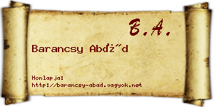 Barancsy Abád névjegykártya
